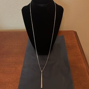 Beautiful Silver Pendant Necklace with Rhinestones on the Pendant